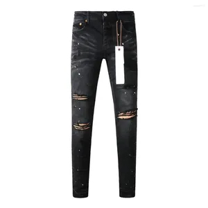 Pantaloni da donna di alta qualità 2024s viola roca marchio vintage graffiti jeans street vernice sfacciata