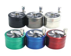 4 Camadas Herb Tobacco Grinder 5563mm Grinder Smoker Brusher Hand Crank Muller Mill Polinator Acessórios para fumantes1561874