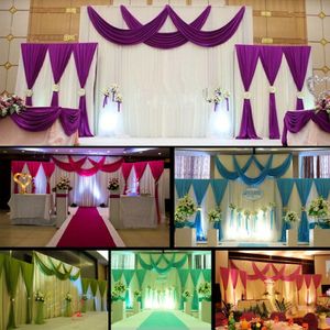 HoT Selling 3pcs lot 1pcs 4 3m 2pcs 2 2m ice silk Wedding Drape curtain Pleated Backdrop Curtain Decoration&Swag Background 273x