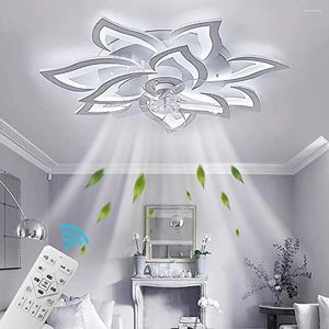 Ceiling Lights Flower Petal Fan Chandelier With Remote Control 31.1" 6-Speed Modern Indoor Lighting