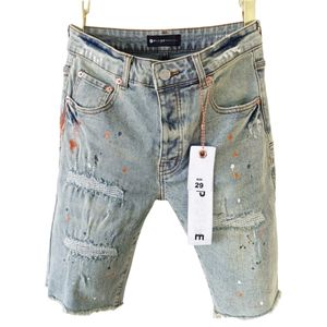 Lila Jeans Shorts Designer Herren Jeans Shorts Hip Hop Casual Short Knie Lenght Jean Clothing Mann Sommer Wear Shorts High Street Denim Jeans 894