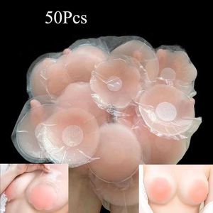 PASS BEMBINE 50 pezzi di capezzolo in silicone copre adesivi riutilizzabili adesivi invisibili seni reggiseni di reggiseni femminile petali di seno all'ingrosso Q240509