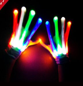 Club Party Dance Halloween Flashing LED Gloves Finger Light Up Glow gloves Fancy Dress Light Show Christmas festive supplies4281156