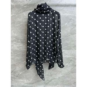 2024 Kvinnokläder Våren och sommaren stor halsringning Silk Polka Dot Ribbon Shirt Spring Summer New 53