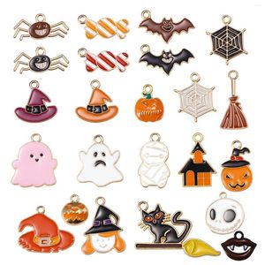 Charms set23pcs Хэллоуин Тема Металлическая эмаль очарование тыквы в форме