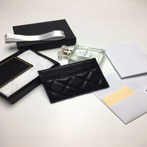 Designer Card Holder Men Womens Cards Holders Black Lambskin Mini Wallets Coin purse pocket Interior Slot Pockets Genuine Leather small 288I