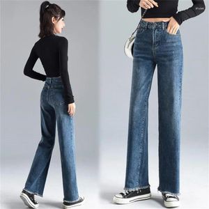 Women's Jeans Women's High Waist Straight Tube Large Lengthen Loose Spring