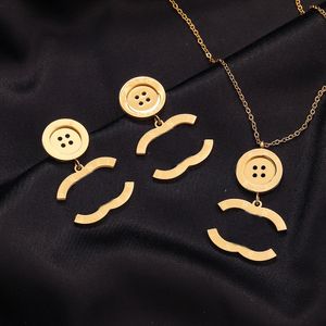 Designer di lussuoso abito da collana in orecchietto in acciaio inossidabile in oro 18k con lettera di francobollo coccole in pendente orecchino per donne regali di Natale da donna