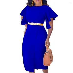 Abbigliamento etnico 2024 abiti da sera africani per donne alla moda estiva africa manica corta poliestere rosso blu abito midi nero