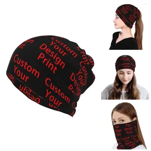 Berets Custom Your Design Winter Skullies Beanies Caps Headband Neck Warmer Women Men Hiking Camping Tube Scarf Face Bandana Gaiter