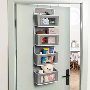 1PC Baby Product Storage Solfing Bag Four Grid Childrens Products Frame de porta de brinquedo 240510