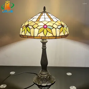 Table Lamps American Clover Lamp Tiffany Style Living Room Learning Eye Protection Reading Glass Lighting Designer Vertical