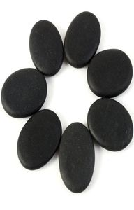 7pcs Lot Black Spa Rock Basalt Energy Zehen Gesicht Oval Stones Massage Lava Naturstein Set Gesundheitsversorgung Relaxation3017570