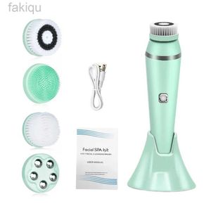 Cleaning Ultrasonic facial cleaning brush set used for skin cleaning and exfoliation equipped with 4 different facial massage heads d240510