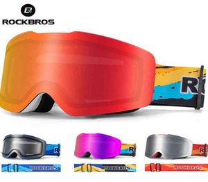 Rockbros Ski Goggles Pochromic Двойные слои лыжные очки Поляризованные антифог -линзы Зимние лыжные очки Спортивное оборудование мужчины женщины H9556927