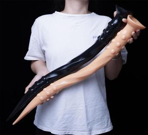 Super długie gejowskie dildo analne z kubkiem ssącym ogromny wtyczka do masażu prostaty odbyt masaż rozszerzający Expander pochwa masturbacja seksowna zabawki3250785