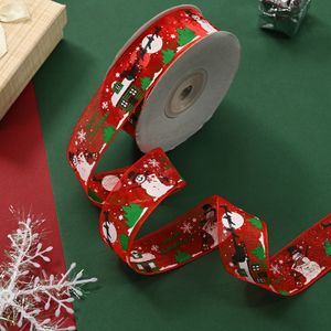 2024 Snow Yarn Ribbon 50 Yards 25mm Christmas Gift Bows Bows Wedding Discorative Gift Fling Diy Crafts Party Decoration