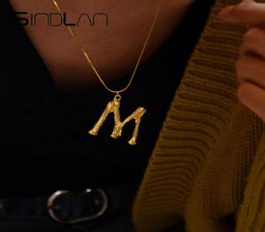 Pendanthalsband Sindlan Big Initial Letter Necklace Gold Neck Chain Long Statement Boho Capital Letters for Women1169097