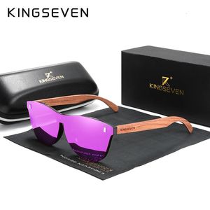 Kingseven Damengläser natürlicher Bubinga Holz Sonnenbrille Männer polarisierte Mode Sonnenbrille Original Holz Oculos de Sol 240510