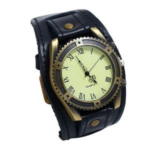 腕時計2021ファッションウォッチメンズパンクレトロシンプルピンバックルストラップレザーバンドウォッチRelogio Masculino Quartz Wristwatches1276Q