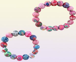 Den nya listan Fashion Polymer Clay Beads Lava Stone Armband Hela 20st Bohemian Pärlade armband Kid039s Gift Bracl4458345