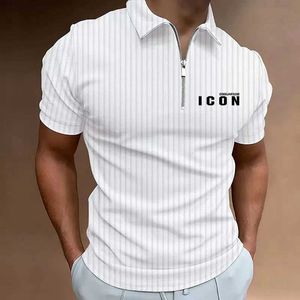 Men's Polos Mens summer fashionable slim fit short sleeved sports polo shirt with a collar Q2405092