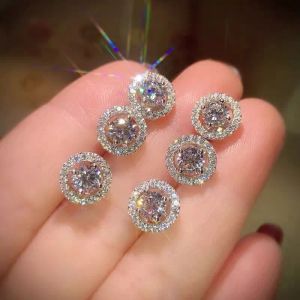 Vecalon New chegada Melhor Friends Friends Bated Earings Big Diamond For Women White Zircon Brincos 2024