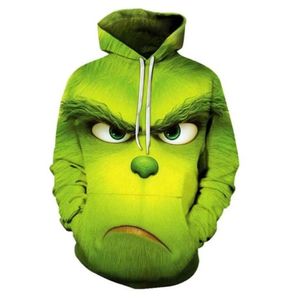 Feste con cappuccio animazione animazione 3d digitale di Natale geek di Grinch Men039s Women039s maglione maglione con cappuccio Spring7556403814897