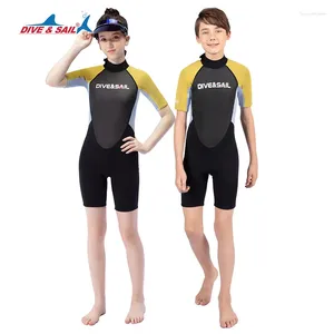 여자 수영복 2.5mmdiving 정장 따뜻한 일체형 단축 다이빙 청소년 서핑 수영 스노클링