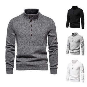 Erkekler Tişörtleri Plus Tees Polos Yeni Erkekler Yüksek Boyun Düğmesi Kazak Avrupa Sıradan Renk Hoodie Ceket Erkekler artı tees