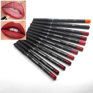 Lápis de lábios e3r4 12 peças/conjunto de lipliner à prova d'água fosco hidratante hidratante Durável Lobo Lip Professional Cosmetic Pen D240510