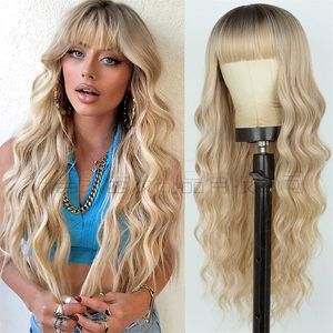 Parrucche per capelli umani frontali di pizzo lungo 26 pollici per Europe e America Women Girls Wet and Wavy Synthetic Syntetic Soche Deep Wave Chiusure Dropshipping