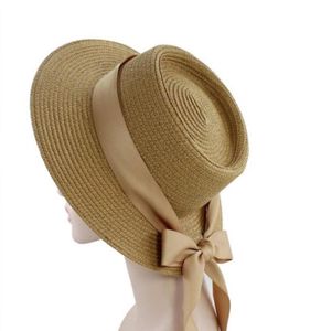 Ladies ręcznie robione naturalny słomkowy kapelusz letni czapka plażowa dla kobiet mężczyzn panama czapka moda wklęsła płaska płaska ochronia