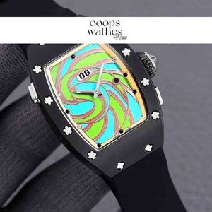 Luxury Watch Date Business Leisure RM037 Hela automatisk mekanisk klock Ceramic Case Tape Womens 755J