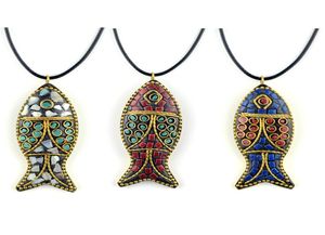 Ładne naszyjniki moda ewada ryb etniczne naszyjniki vintage talerz nepal biżuterii roboczy