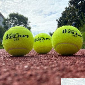Tennis Balls Welkin 1pcs Treinamento Profissional Ball Rubber Rubber High Bounce para Friend Friend Iniciante Clube Escolar Drop Dat entre Dhuvy