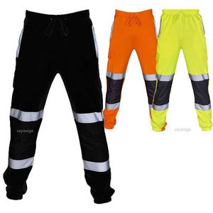 Pantaloni da uomo strisce riflettenti pantaloni da uomo abiti da lavoro ad alta visibilità vestiti abiti da strada per la sicurezza di costruzione abiti vestiti di sicurezzal2405