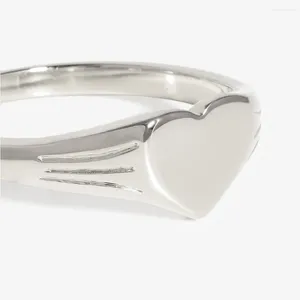 Cluster Rings Silver Heart Stackable Finger For Women Female S925 Signet Ring Cocktail Bijoux Femme Bague Argent 925