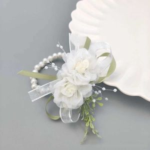 Bröllopsarmband Brudtärna Corsage Wrist Flower Festival Pearl Utsökt Elegant Sweet Wedding Photography Accessories Wedding Celebration