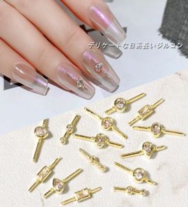 10 PCs Charme Legierung Stick glänzend Zirkon 3d Nägelkunst Dekorationen Noble Diamond Crystal Schmuck Maniküre Design Accessoires6306806