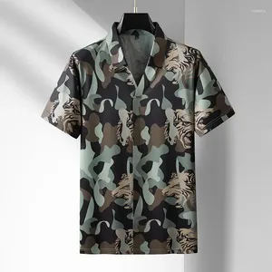 Men's Casual Shirts Arrival Summer Fashionable Floral Short Sleeved Thin Pointed Neck Shirt Plus Size LXL2XL3XL4XL5XL6XL7XL