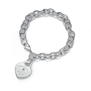 S925 Silver Love Heart Bransoletka klasyczna luksusowa marka Four Hearts Nauczyciele bransoletki Diamond Bransoletka biżuteria do kobiet prezent urodzinowy