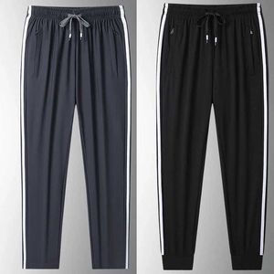 Men's Pants Plus Size 7XL 8XL Summer Cool Ankle Pants Mens Street Sports Pants Leisure Elastic Gym Sports Jogging Cropped PantsL2405