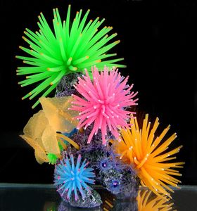 Silicone Aquarium Fish Tank Planta de coral artificial Decoração de ornamento subaquático 1PCS5793053