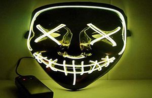 Halloween Mask Led Light Up Party Masks Full Face Funny Masks El Eire Mark Glow In Dark For Festival Cosplay Nightclub3900426