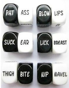 Sex Dice Set Bosons Установите 6 -боковые кости в кости играх Sexy Toy 20 мм. Хороший высококачественный 2pcsset S44524565