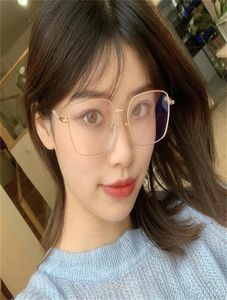 Non Prescription Anti Blue Light Luxury Square Glasses Transparent Metal Eyeglasses Frames Clear Lens Womens Accessoires5769712