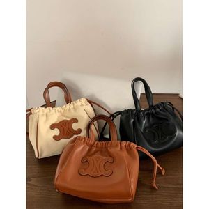 2024 New Handbag Triumphal Arch Drawstring Tote Single Shoulder Crossbody Bag, Unique Design Women's Bag 80% factory wholesale