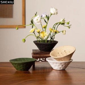 Vasi di loto seedpod forma ceramica vaso di fiori artificiale semplicità vaso decorazione scrivania decorazione floreale decorazione moderna