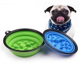 Katlanabilir taşınabilir köpek kasesi 2 Boyutlar Evcil hayvan besleme kasesi yavaş yemek kaseleri köpek kedi su besleyici yemekler seyahat katlanabilir boğulma kaseleri wit2869994